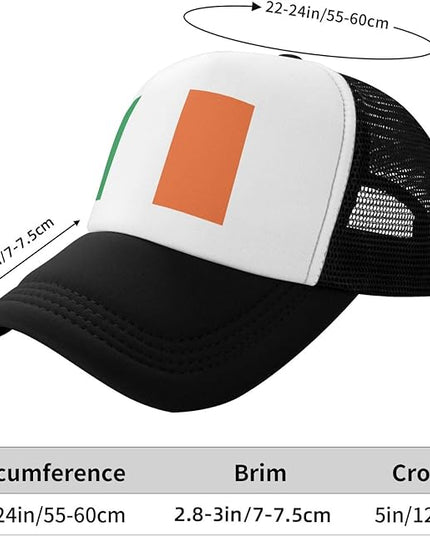 Cute Flag Baseball Cap for Men Women Mesh Trucker Hat Adjustable Patriotic Snapback Baseball Hat for Sports Running