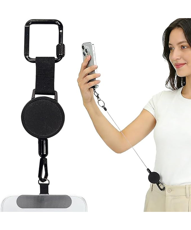 Anti-Theft Cell Retractable Phone Lanyard, Outdoor Phone Strap with Retractable Steel Line for Phone Case ID Holder Keys Phone Accessories Travel Essential