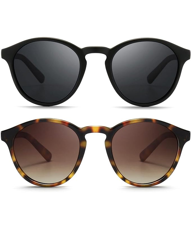 SUNGAIT Classic Vintage Round Polarized Sunglasses for Women Men Retro Style UV400
