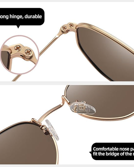 MEETSUN Polarized Hexagon Sunglasses for Women Men Polygon Square Sun Glasses UV400 Protection Metal Frame