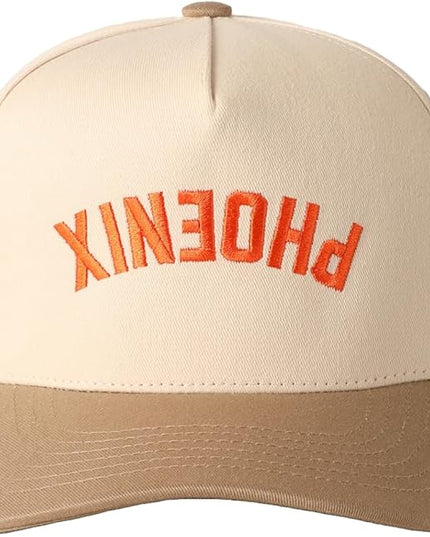 MIRMARU Two-Tone Vintage Canvas Trucker Hats for Men & Women, Adjustable Size Baseball Caps with Trendy Embroidered Design
