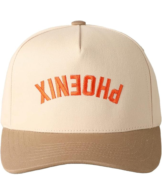 MIRMARU Two-Tone Vintage Canvas Trucker Hats for Men & Women, Adjustable Size Baseball Caps with Trendy Embroidered Design