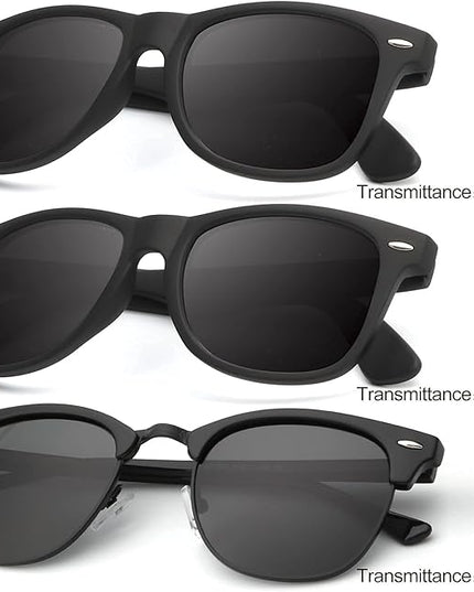 KALIYADI Sunglasses Men Polarized Sunglasses for Men Women Unisex Semi-Rimless Frame Retro Driving Sun Glasses UV Blocking