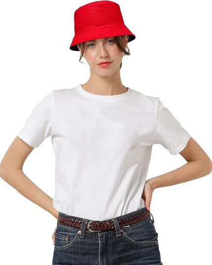 Falari Men Women Unisex Cotton Bucket Hat 100% Cotton Packable for Travel Fishing Hunting Summer Camp