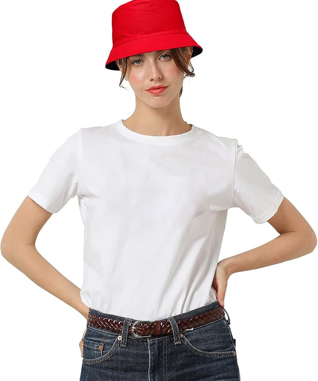 Falari Men Women Unisex Cotton Bucket Hat 100% Cotton Packable for Travel Fishing Hunting Summer Camp