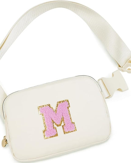 Uygafly Valentines Day Gifts for Grandkids - Teen Girls Mom Gifts Mothers Day Gifts for Mom,Initial Fanny Pack Crossbody Bag Birthday Gift Travel Bags Essentials,Gift for 7-16 Year Old Girls | Cream,M