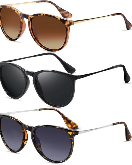 CHBP Sunglasses Womens Men Polarized UV Protection Trendy Vintage Retro Round Mirrored Lens Sunglasses For Women