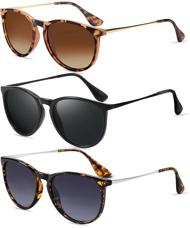 CHBP Sunglasses Womens Men Polarized UV Protection Trendy Vintage Retro Round Mirrored Lens Sunglasses For Women