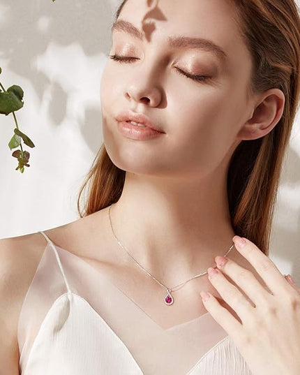 FANCIME Birthstone Necklaces for Women Fine Jewelry Sterling Silver Dainty Infinity Pendant Anniversary Birthday Christmas Gifts for Her Wife Mom Lady Daughter, Chain 16"+2" Extend