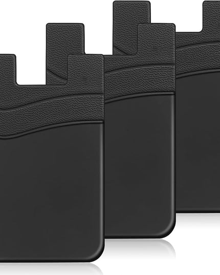 Senose Sticky Wallet for Phone, Back of Phone Card Holder - Strong Adhesive Sticker Compatible for iPhone & Most Smartphones - Black