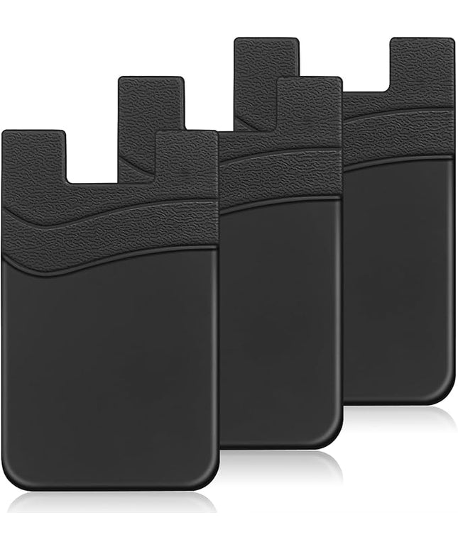 Senose Sticky Wallet for Phone, Back of Phone Card Holder - Strong Adhesive Sticker Compatible for iPhone & Most Smartphones - Black