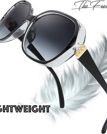 The Fresh Women's Oversized Square Jackie O Cat Eye Hybrid Butterfly Fashion Sunglasses - Exquisite Packaging