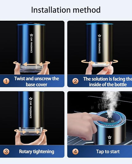 Smart car Aroma Diffuser car Essential Oil Diffuser, with Three Mist Settings and Seven LED Light Colors, Automatic on/Off, Starry Sky Projection
