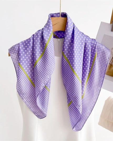 MINIDORA Satin Scarves for Women 27.5 × 27.5 inches Medium Square Elegant Silk Feeling Head Scarf