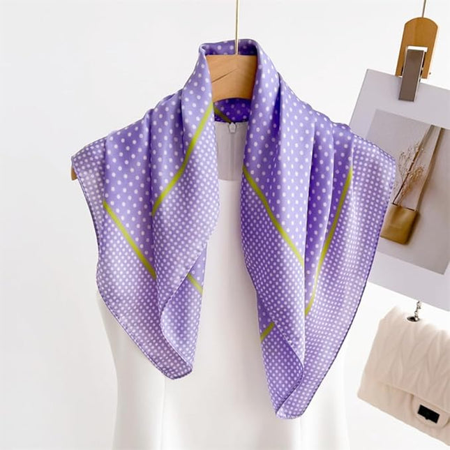 MINIDORA Satin Scarves for Women 27.5 × 27.5 inches Medium Square Elegant Silk Feeling Head Scarf