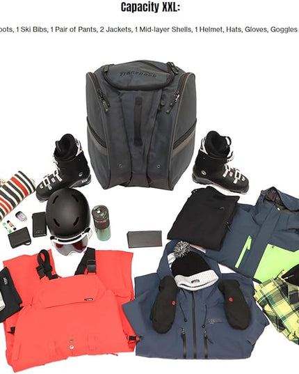TRANSPACK COMPETITION TRV Ballistic Pro Unisex Water-Resistant 59L Ski/Snowboard Boot Helmet Goggles & Gear Backpack Bag, Ocean W/Charcoal