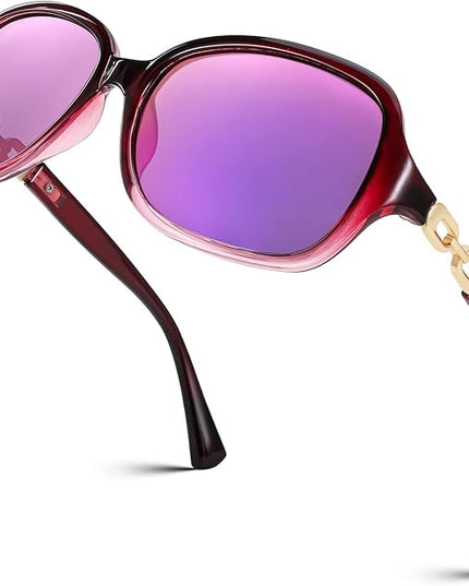 FEISEDY Vintage Square Polarized Sunglasses for Women UV400 Travel Driving Fashion Arcuate Sunglasses B2526