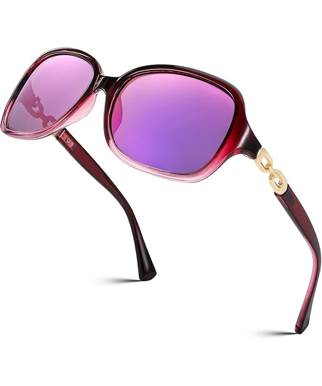 FEISEDY Vintage Square Polarized Sunglasses for Women UV400 Travel Driving Fashion Arcuate Sunglasses B2526