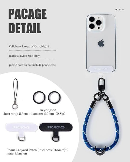 project-cb Phone Wrist Strap 1,Tether Tab 2,Phone Wristlet,Lanyard Wrist Strap,Key Holder,KeyChain,KeyRing×2(Orange)