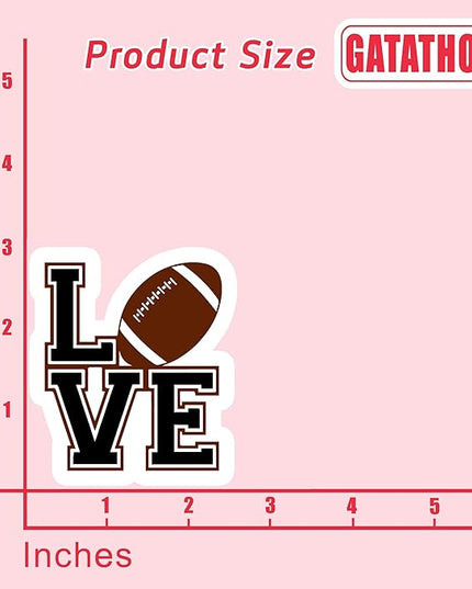 (3PCS) Love Football Sticker Decals Football Accessories Football Love, Waterproof Vinyl Decal for Laptop Tumbler Scrapbook Water Bottle Phone Case, Gift for Dad Mom Girls Football Player, 3" x 2.6 "
