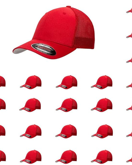 Flexfit 6511 Fitted Mid-Profile Stretchable Mesh Panels Trucker Cap | Bulk Pack Available
