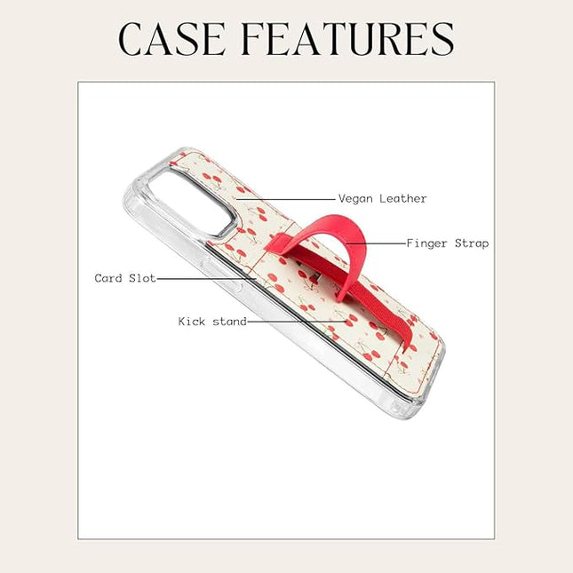 Walli Cases for iPhone 17 Case Aesthetic Wallet Phone Case Card Holder, Securely Holds up to 2 Cards - Cute, Trendy Phone Cover for Women, fits iPhone 17, with Kickstand & Finger Strap