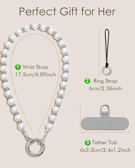 SURPHY Phone Charm, Phone Charms Strap with Tether Tab & Premium Metal Buckle, Cellphone Wrist Strap Chain