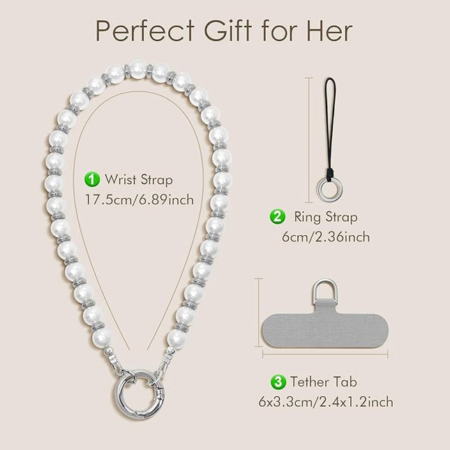 SURPHY Phone Charm, Phone Charms Strap with Tether Tab & Premium Metal Buckle, Cellphone Wrist Strap Chain
