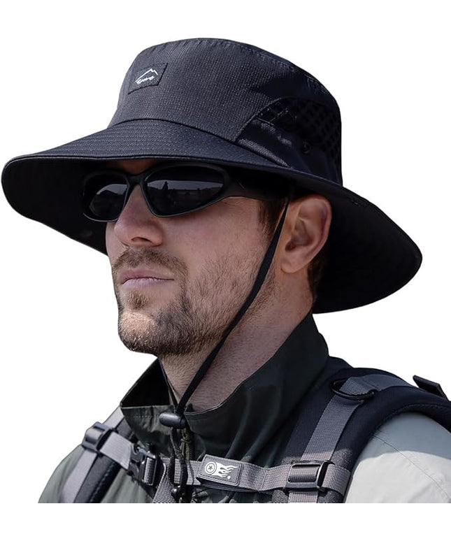 Sireck Fishing Hat, UPF50+ Wide Brim Sun Hat for Men Women, UV Protection Hiking Beach Bucket Hats Summer Safari Hat