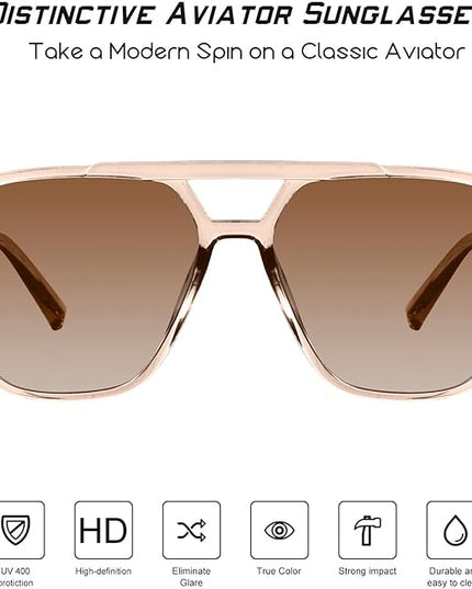 mosanana Oversized Aviator Sunglasses for Women and Men with Polarized Lens MS52243