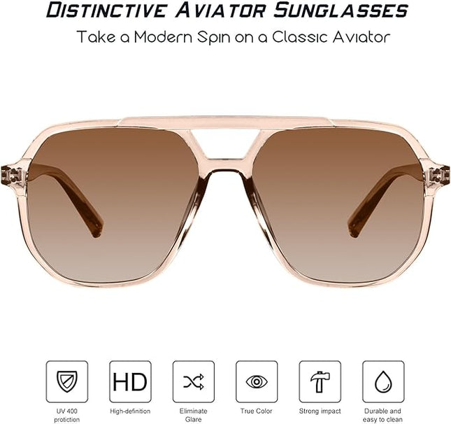 mosanana Oversized Aviator Sunglasses for Women and Men with Polarized Lens MS52243