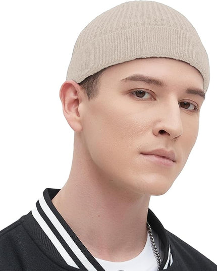 Fisherman Beanie Hats for Men Women,Wool Knit Trawler Skull Cap,Watch Cap,Spring Fall Winter Warm Short Hats