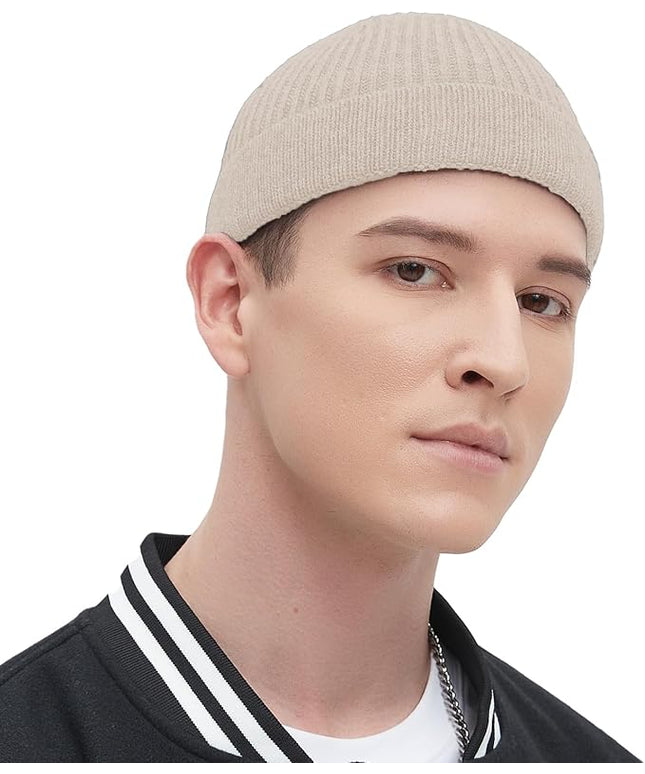 Fisherman Beanie Hats for Men Women,Wool Knit Trawler Skull Cap,Watch Cap,Spring Fall Winter Warm Short Hats