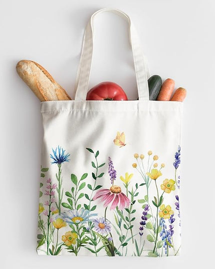 Horaldaily Canvas Tote Bag,Reusable Shoulder Tote Bag for Women Lady Casual Vacation, Shopping, Work, Gym