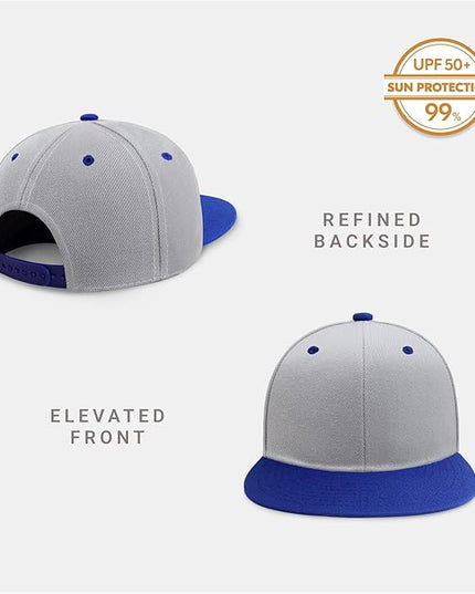 CHOK.LIDS Flat Bill Visor Classic Snapback Hat Blank Adjustable Brim High Top End Trendy Color Style Plain Tone Baseball Cap