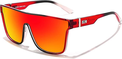 FEISEDY Sunglasses for Women Men, Fashion Mirrored Single Lens, Driving Beach Sunnies UV400 Shades B2996