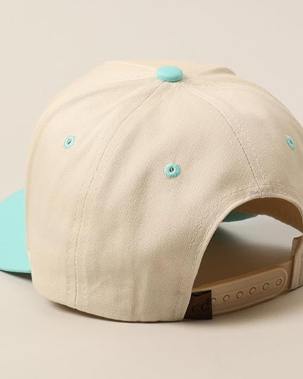 MIRMARU Two-Tone Vintage Canvas Trucker Hats for Men & Women, Adjustable Size Baseball Caps with Trendy Embroidered Design