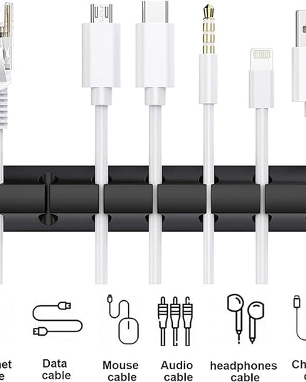 SOULWIT Cable Holder Clips, 3-Pack Cable Management Cord Organizer Clips Silicone Self Adhesive for Desktop USB Charging Cable Nightstand Power Cord Mouse Cable Wire PC Office Home