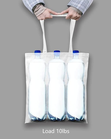 TOPDesign 6-Pack Economical 16"x15" White Cotton Tote Bag, Lightweight Medium Reusable Grocery Shopping Cloth Bags, Suitable for DIY, Advertising, Promotion, Gift, Activity