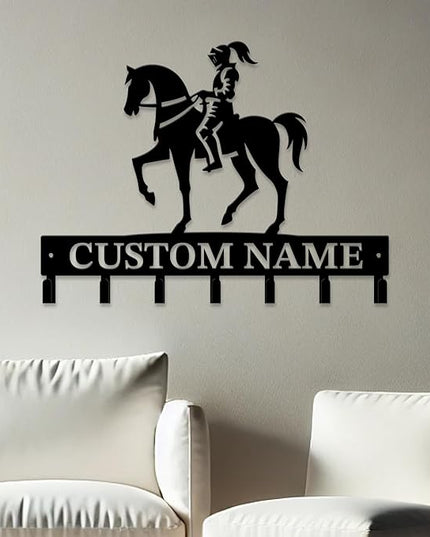 peanut case Personalized Farm Horse Keys Hooks,Custom Name Metal Cowboy Horse Art Keys Hooks,Metal Horse Lover Wall Home Storage Decorative Keys Hooks,Key Holder Hooks for Wall (Style C)