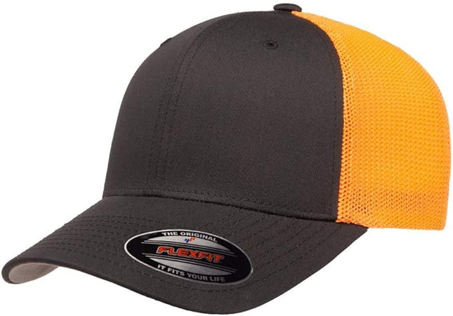 Flexfit 6511 Fitted Mid-Profile Stretchable Mesh Panels Trucker Cap | Bulk Pack Available