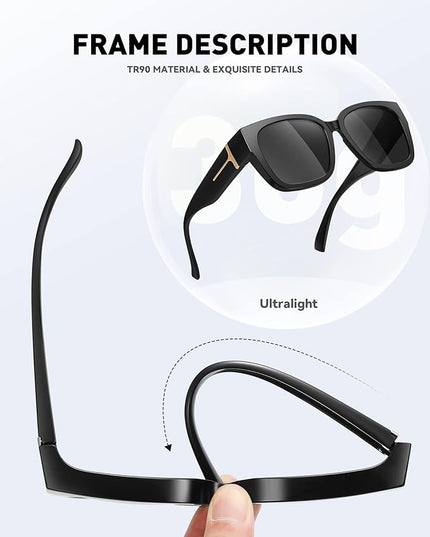 MEETSUN Oversized Fit Over Glasses Sunglasses for Women Men Large Trendy Polarized Sunglasses for Driving UV Protection