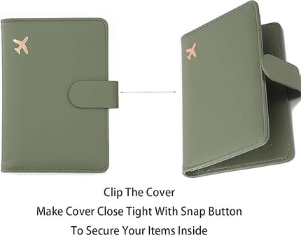 Melsbrinna Premium Leather Passport Holder Covers Case, Waterproof Rfid Blocking Travel Wallet Passport Holder with Pen Holder, Cute Passport Book for Women/Men