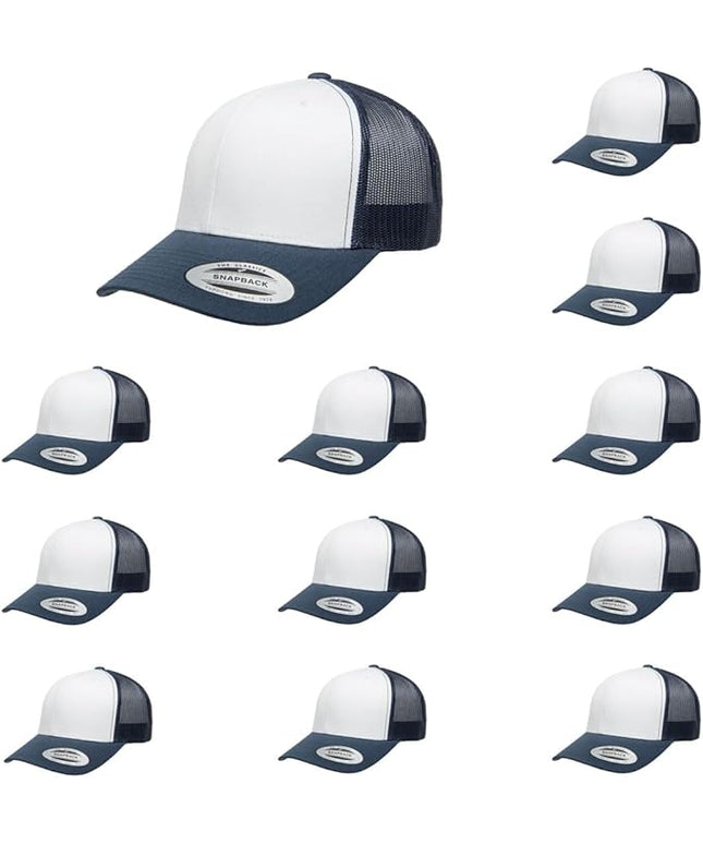 Yupoong Classic Premium Mesh 6 Panel Retro Trucker Cap | Mid Profile Snapback | OSFA | Bulk Pack Available