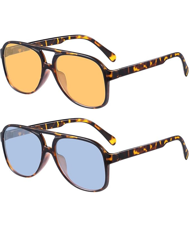YDAOWKN Retro Aviator Sunglasses for Women Mens Large Frame Classic Vintage 70s Sun Glasses Aviators