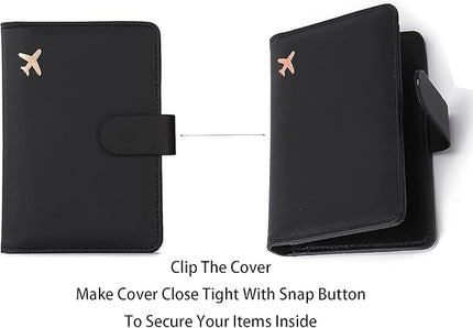 Melsbrinna Premium Leather Passport Holder Covers Case, Waterproof Rfid Blocking Travel Wallet Passport Holder with Pen Holder, Cute Passport Book for Women/Men