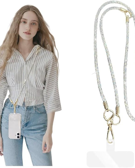 2Pcs Phone Crossbody Lanyard and Wrist Strap, Universal Cell Phone Lanyard Strap with 2Tether Tab