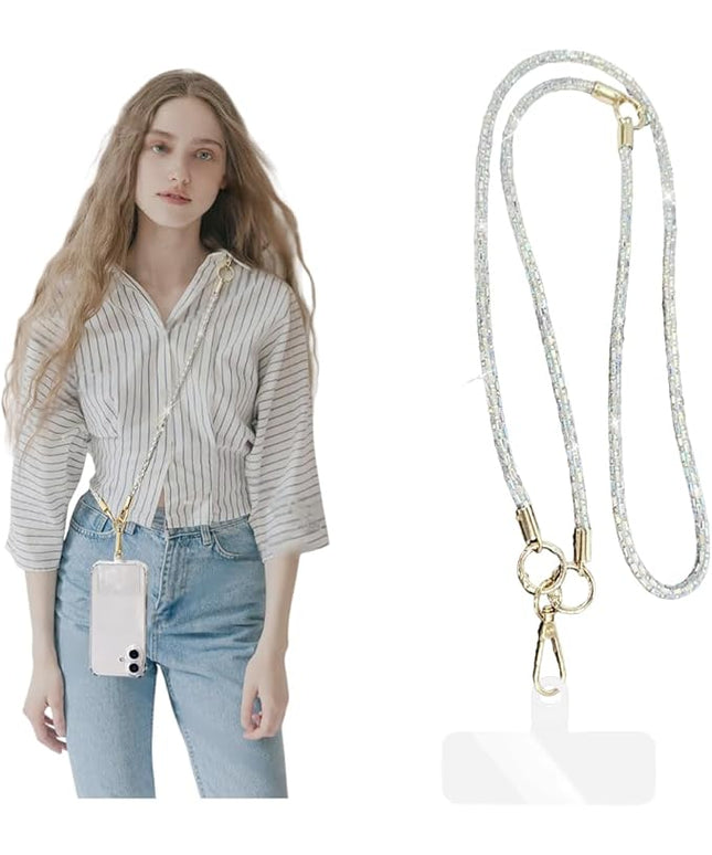 2Pcs Phone Crossbody Lanyard and Wrist Strap, Universal Cell Phone Lanyard Strap with 2Tether Tab