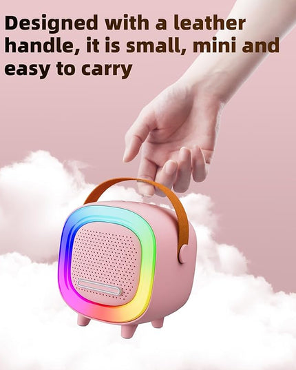 Mini Karaoke Machine Speaker for Kids Adults, Portable Bluetooth with 1 Wireless Microphones, Children's Day Birthday Gift Ideas for Toys for Teens Boys and Girls Aged 4, 5, 6, 7, 8, 9, 10, 11, 12+