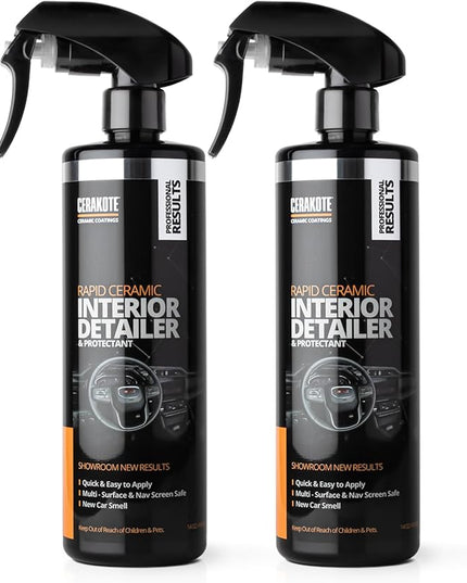 CERAKOTE Rapid Ceramic Interior Detailer and Protectant (28 fl oz.) – Quick and Easy – Multi-Surface Safe – Interior Car Cleaner Spray – Dry to the Touch – Clean and Protect Your Car, Truck, or SUV